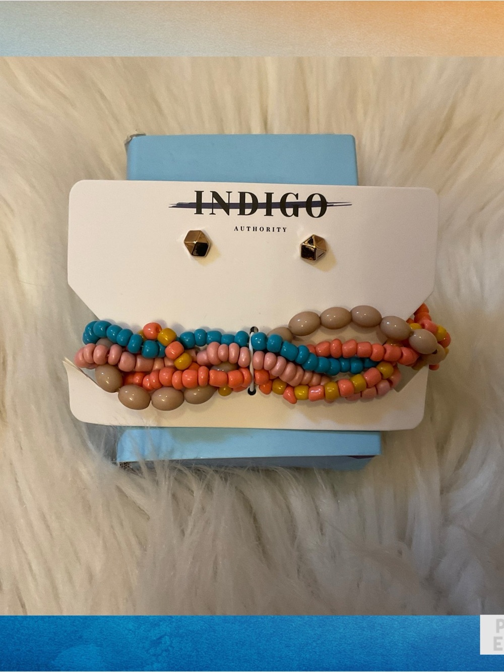Indigo Authority Monarch Pastel Bracelet + Earring Set - New in Box